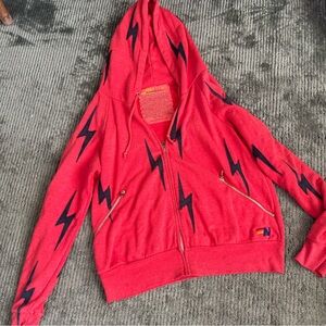 Aviator Nation Red Lightning Bolt Zip Hoodie
🌈| Made in California, USA ⚡small